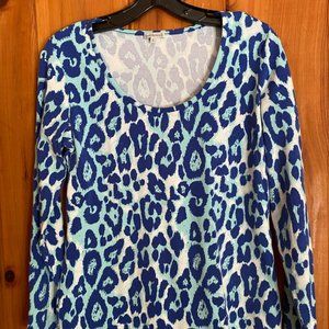Kettlewell L/S leopard print (cobalt/azure). L